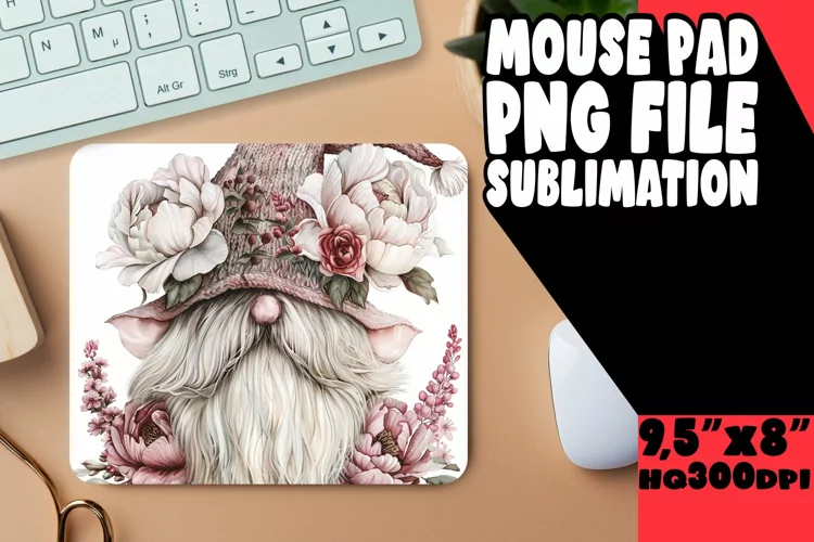 Playful Gnome Sublimation Mouse Pad - Springtime Edition