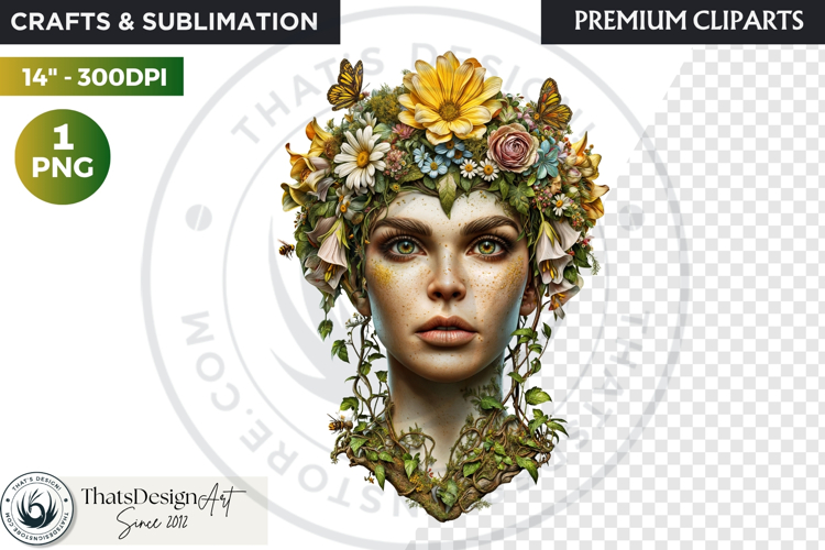 Fantasy Forest Spirit Clipart PNG, Enchanted Nature God