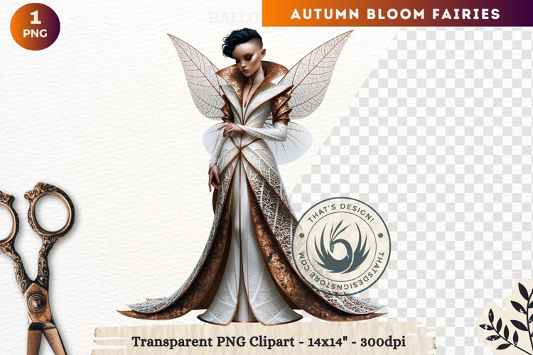 Autumn Bloom Floral Fairy Clipart, Mythical Fantasy PNG
