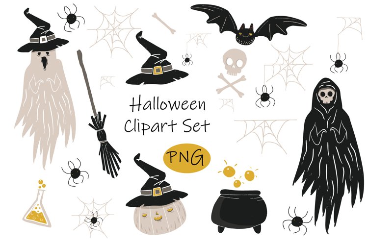 Halloween elements clipart collection cartoon illustration example image 1