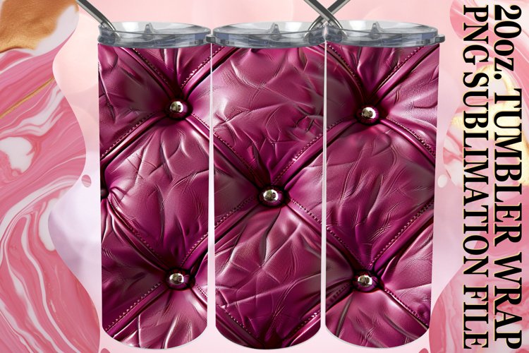 3D Puff Quilt Tumbler Wrap PNG