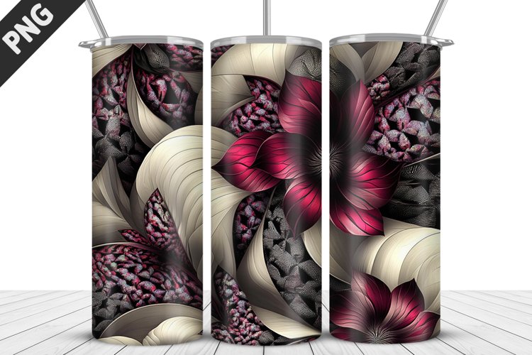 3D Daisy Flowers 20oz Tumbler Wrap | Sublimation Design
