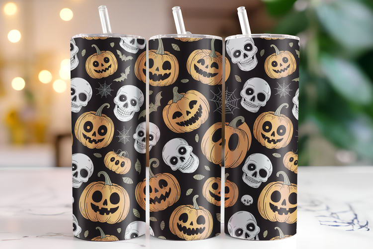 Halloween Pumpkin Tumbler Wrap | Sublimation | Tumblers