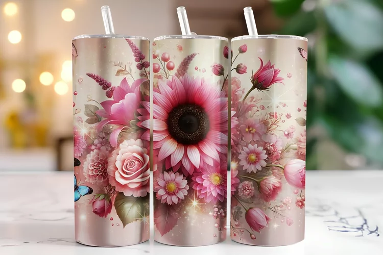 Flowers Tumbler Wrap | Sublimation
