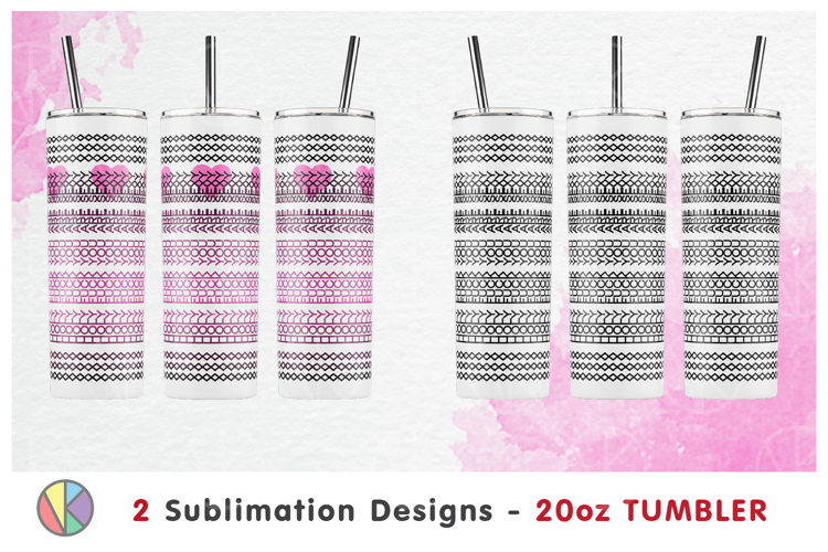 2 Adults Love Hidden Message Patterns - 20oz Skinny Tumbler.