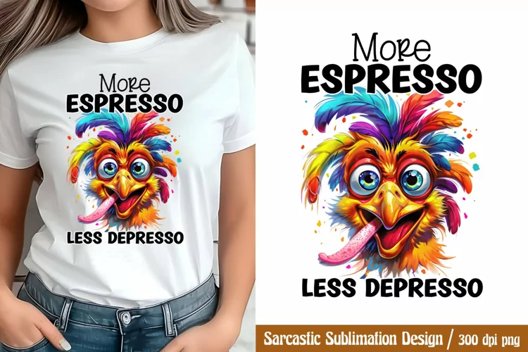 Funny Sarcastic Sublimation, More espresso less depresso png