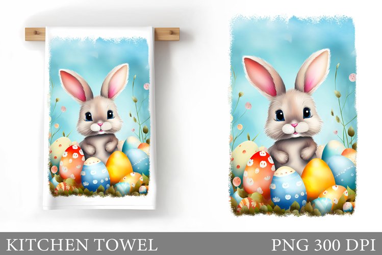 Easter Bunny Kitchen Towel. Easter Kitchen Towel Sublimation