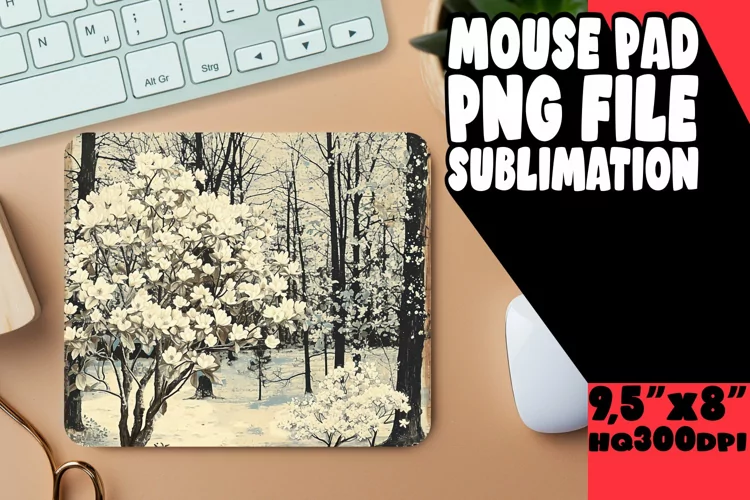 Spring Blossom Bliss: Tree Pattern Mouse Pad