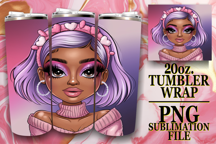 SWEET HARMONY 20oz TUMBLER WRAP, Afro Girl