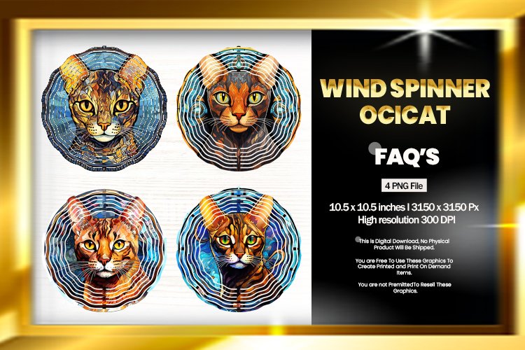 Ocicat Wind Spinner Sublimation - 04 Variation example image 1