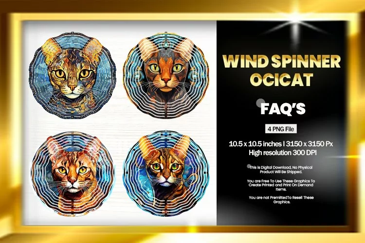 Ocicat Wind Spinner Sublimation - 04 Variation