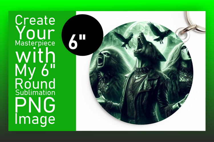 Colorful Round Design Keychain Artwork , Horror Halloween