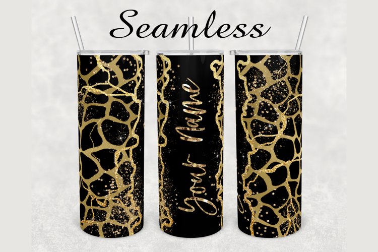 Giraffe Print Gold Marble 20 oz sublimation design tumbler