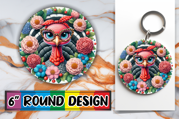 Sweet Keychain Round Design, Cute Animals