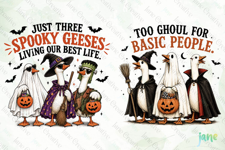 Funny Halloween Goose Clipart example image 1