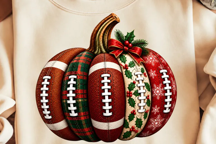 Football Pumpkin Christmas PNG, Trending Christmas PNG