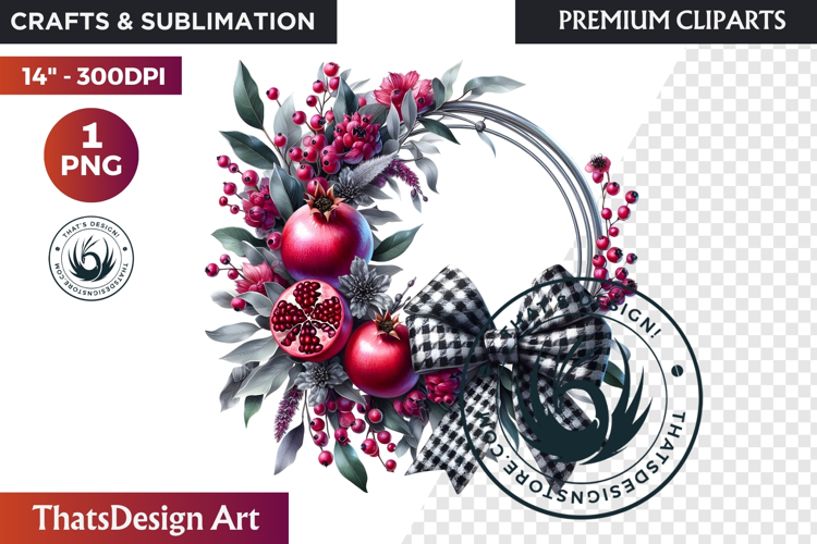 Cozy Autumn Wreath - Boho Farmhouse Fall Clipart PNG