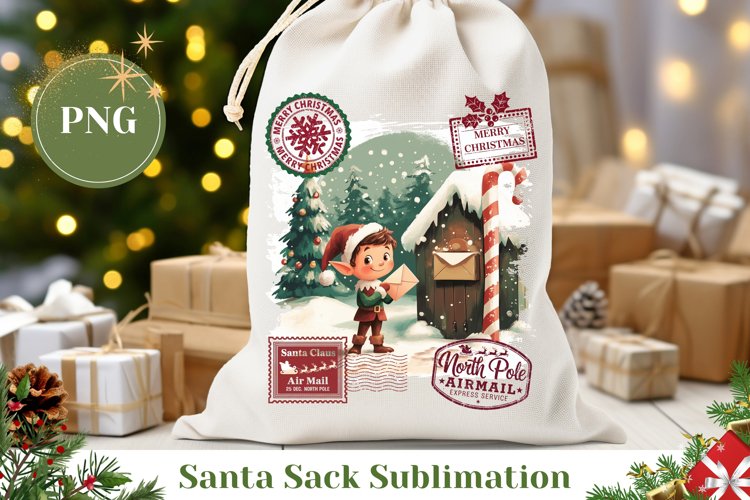 Christmas Elf Santa Sack, Christmas Elf Gift Bag