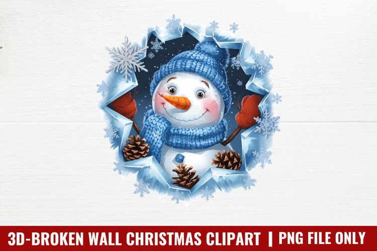 3D Broken Wal Christmas Clipart PNG