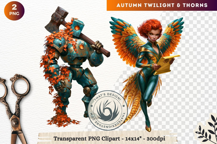Fantasy Autumn Clipart PNG Twilight Thorns sublimation