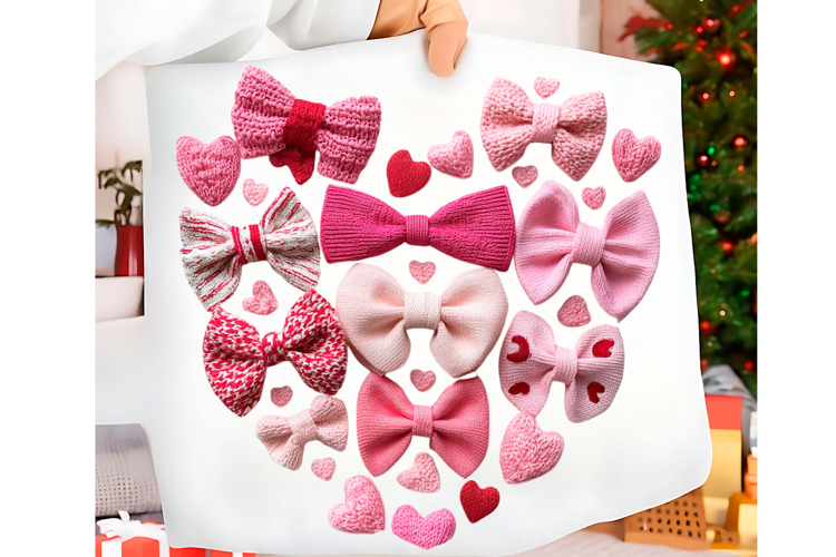 Faux Yarn Coquette Valentine Heart PNG