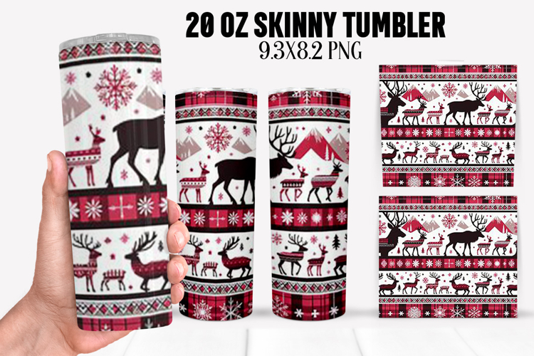 Christmas Deer Tumbler Sublimation ,20 oz Tumbler Wrap