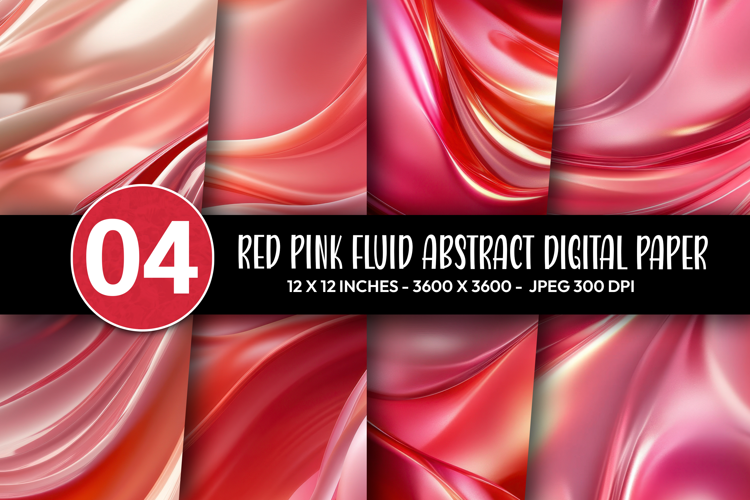 Red Pink Fluid Abstract Digital Paper