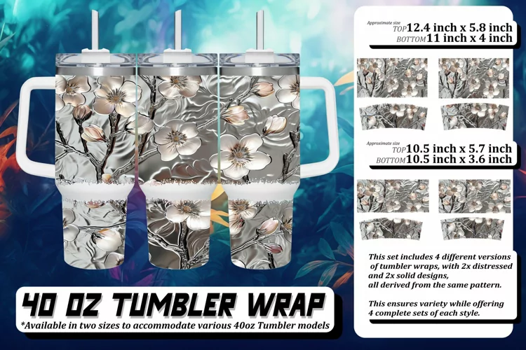 Radiant Spring 3D Flower Tumbler Wrap 40oz