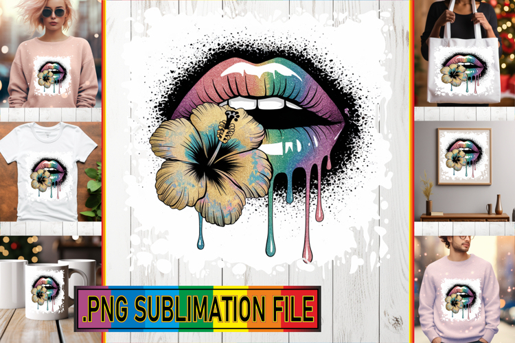 Unique Tote Bag Art Ideas, Dripping Lips