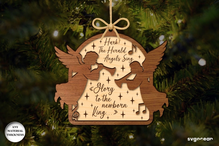 Religious Nativity Ornament Laser Cut | Bible Quotes | SVG