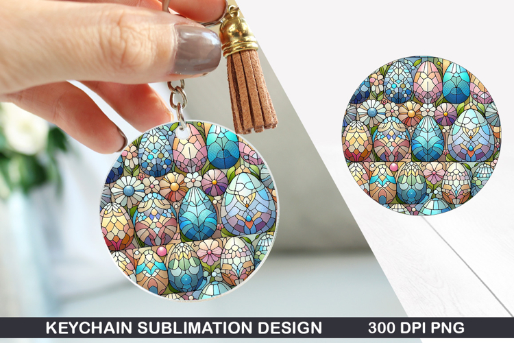 Flower Keychain Sublimation - Spring Keychain PNG Design