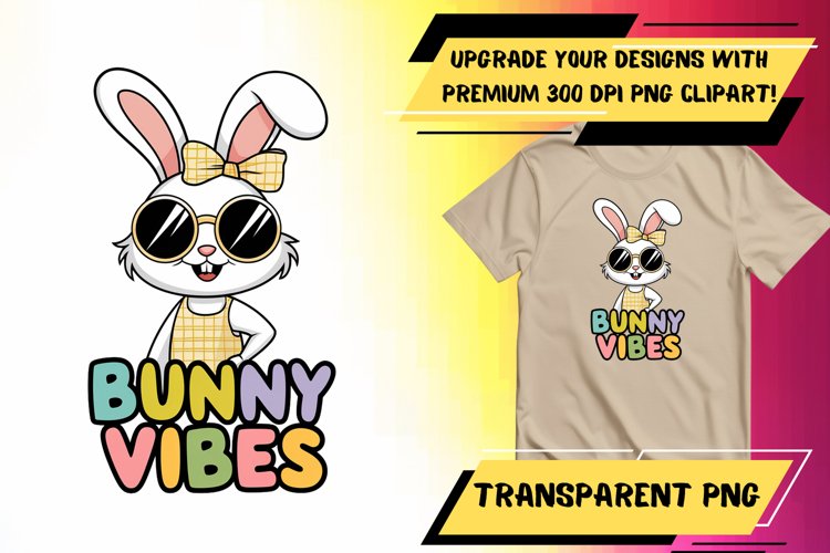 Fresh PNG Sublimation Template for T-Shirts , Easter Bunny
