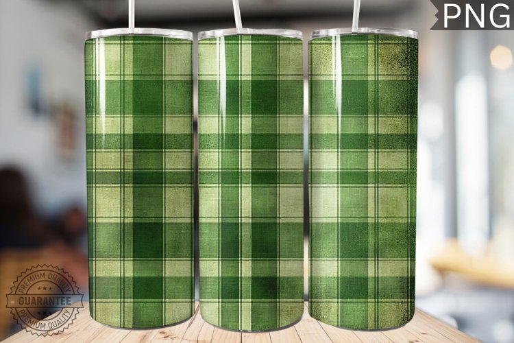 Green Plaid Tumbler Wrap - High Quality 300 Dpi example image 1