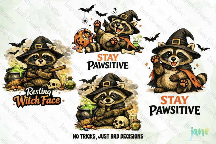 Funny Halloween Raccoon Clipart