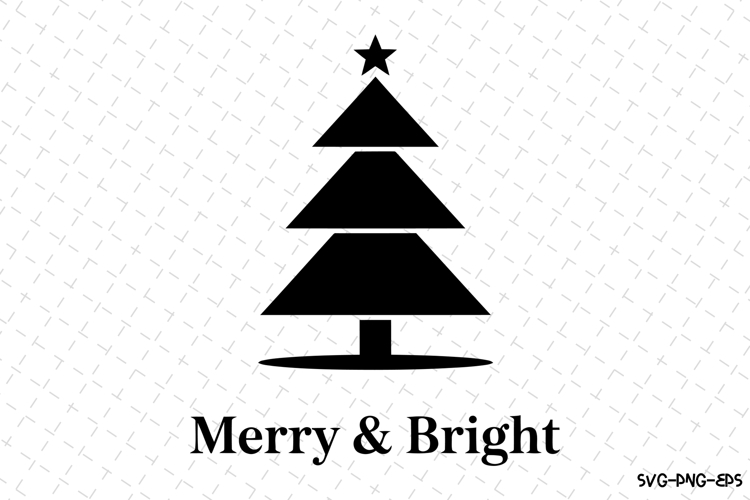 Merry & Bright Svg | Christmas Svg | Svg Cut Files example image 1