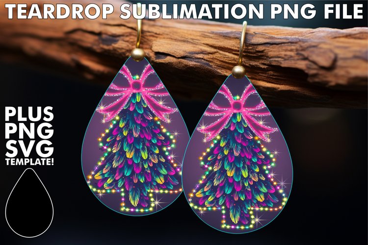 Bright Teardrop Earrings Gift Ideas, Neon Xmas