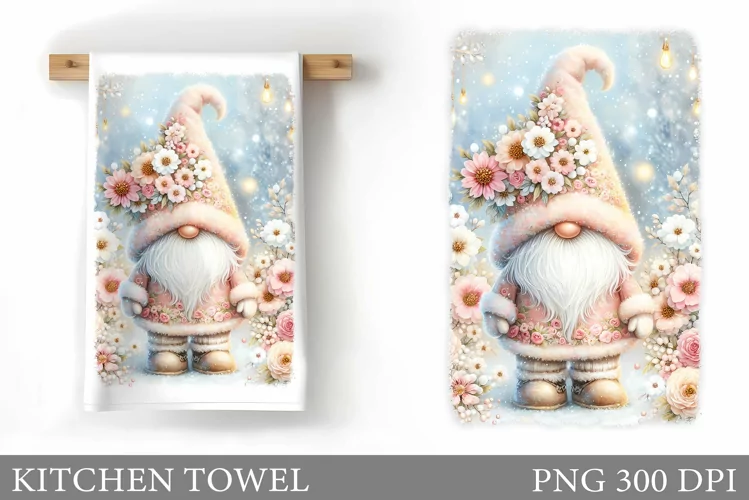 Christmas Gnome Kitchen Towel. Christmas Kitchen Towel