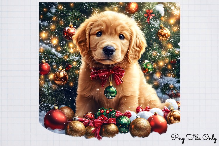 Christmas Retrievers Clipart PNG