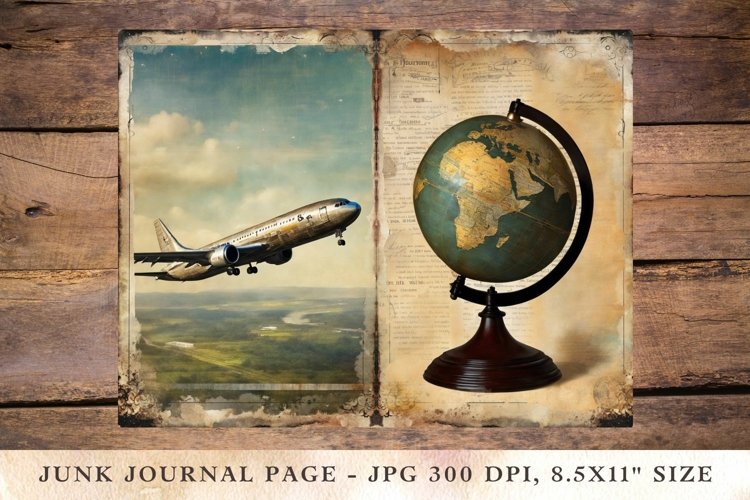 Printable Junk Journal Pages travelling 1 example image 1