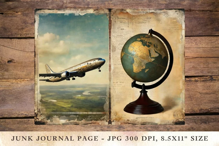 Printable Junk Journal Pages travelling 1