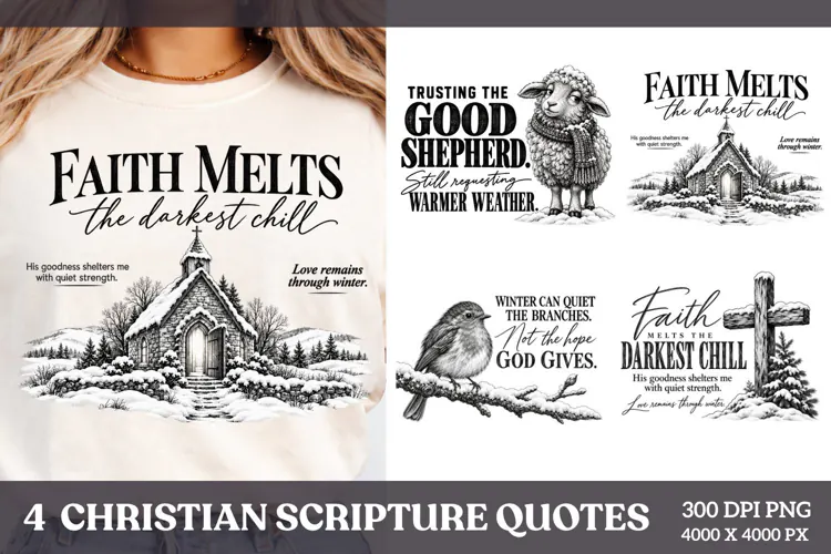 4 Christian Scripture Quotes PNG