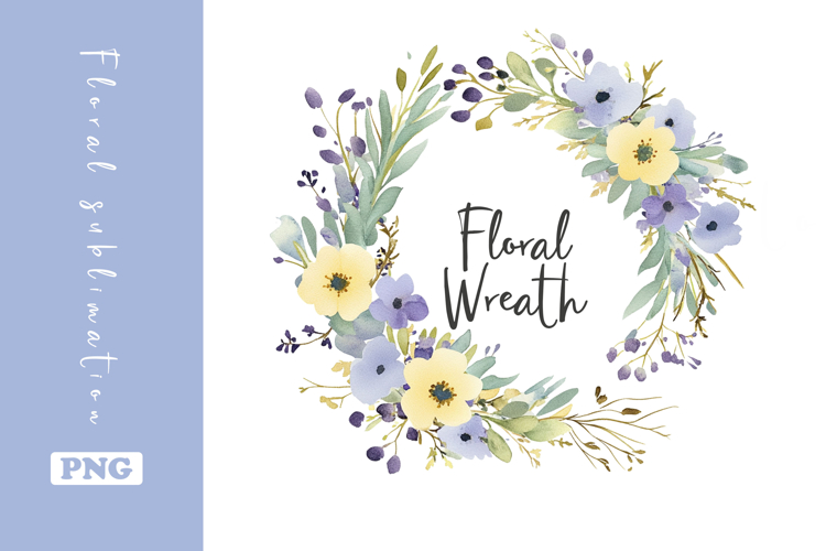 Watercolor Lovely Wildflower Wreath Clipart