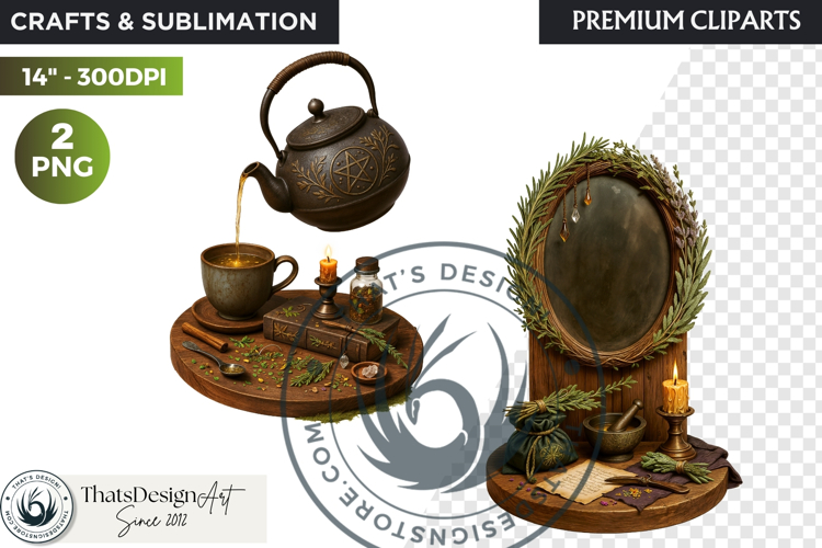 Cosy Witchs Apothecary magic Clipart PNG witchcraft graphic