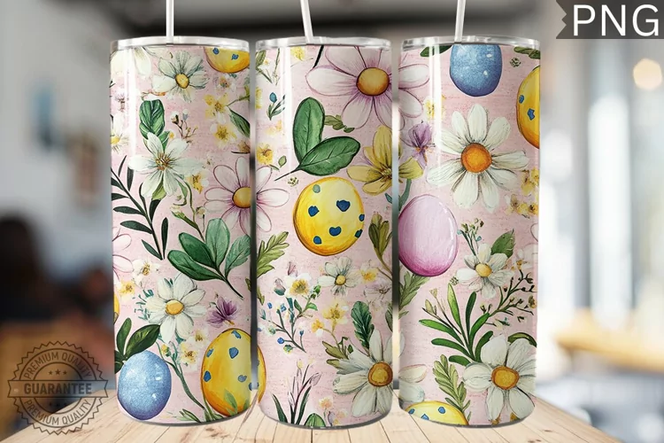 Spring Easter Tumbler Wrap - High Quality 300 Dpi
