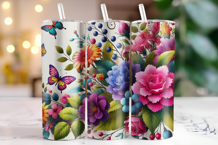 Flowers Tumbler Wrap | Sublimation | Tumblers