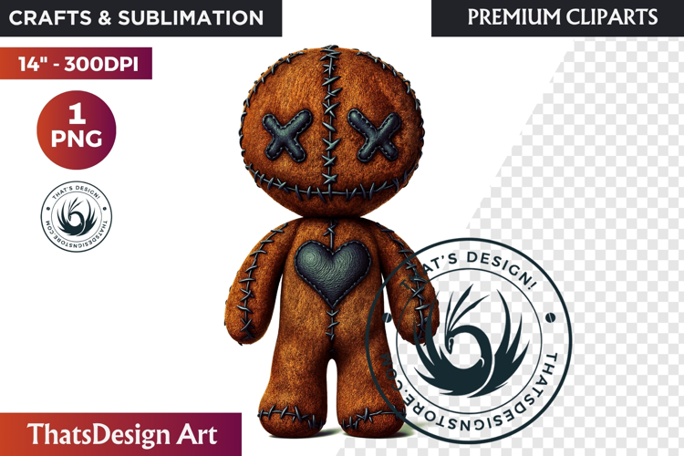 Voodoo doll Halloween Clipart, black Magic gothic witchcraft