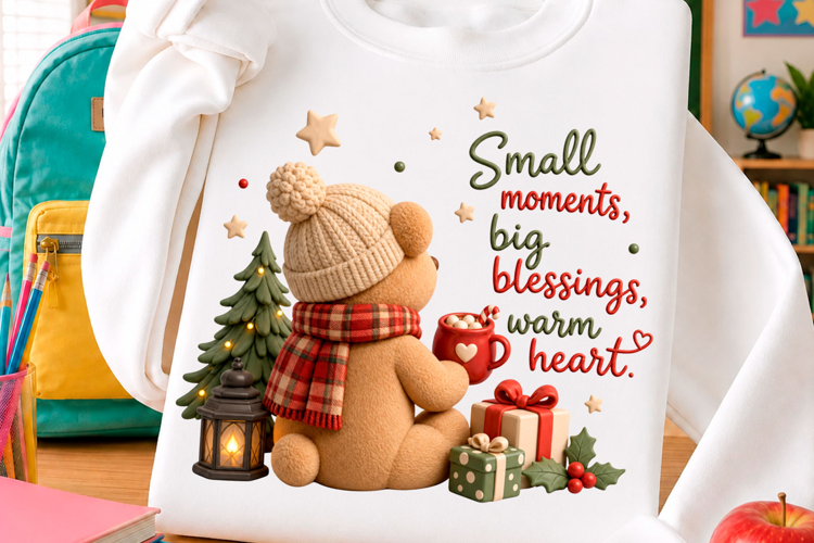 Cozy Christmas Bear Holiday T Shirt Design