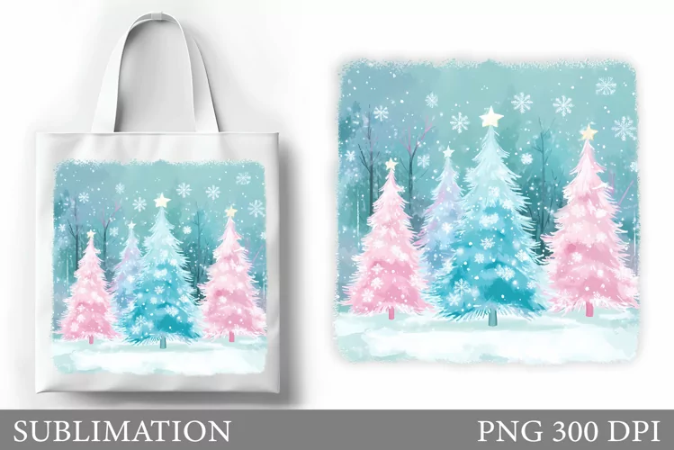 Christmas Tree Tote Bag. Christmas Tote Bag Sublimation
