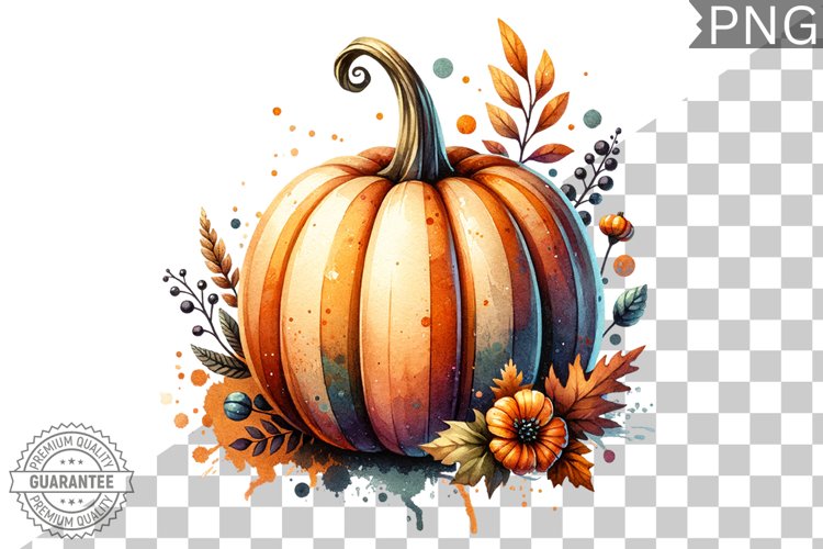 Pumpkin Flowers Sublimation - Clipart PNG Design
