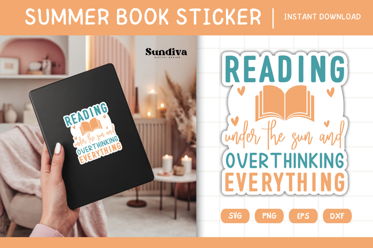 Printable Summer Book Lover Sticker | Reading Under The Sun